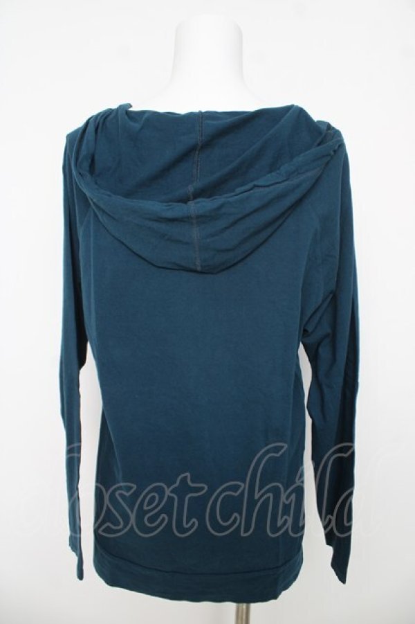 画像2: ALGONQUINS / ふくれプリントフードトップス F ブルーグリーン Y-26-03-06-133-AL-TO-SZ-ZY (2)