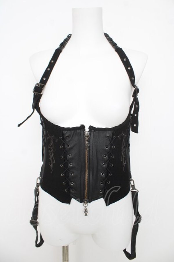 画像1: Ozz Croce / ホルターネックコルセット  黒 Y-26-03-06-136-OO-TO-SZ-ZY (1)