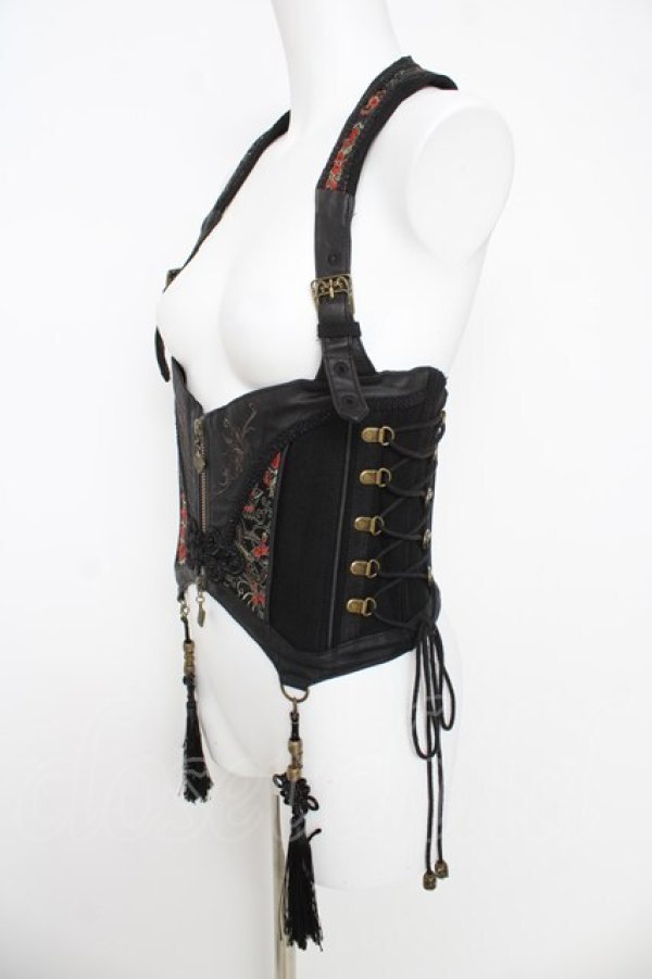 画像3: Ozz oneste / チャイナコルセットベスト  黒 Y-26-03-06-137-OO-TO-SZ-ZY (3)