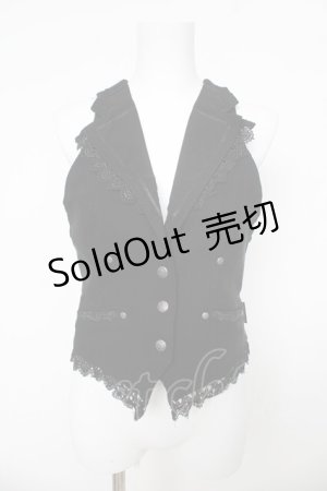 画像: Ozz oneste / 花ジャガードベスト  黒 Y-26-03-06-138-OO-JA-SZ-ZY