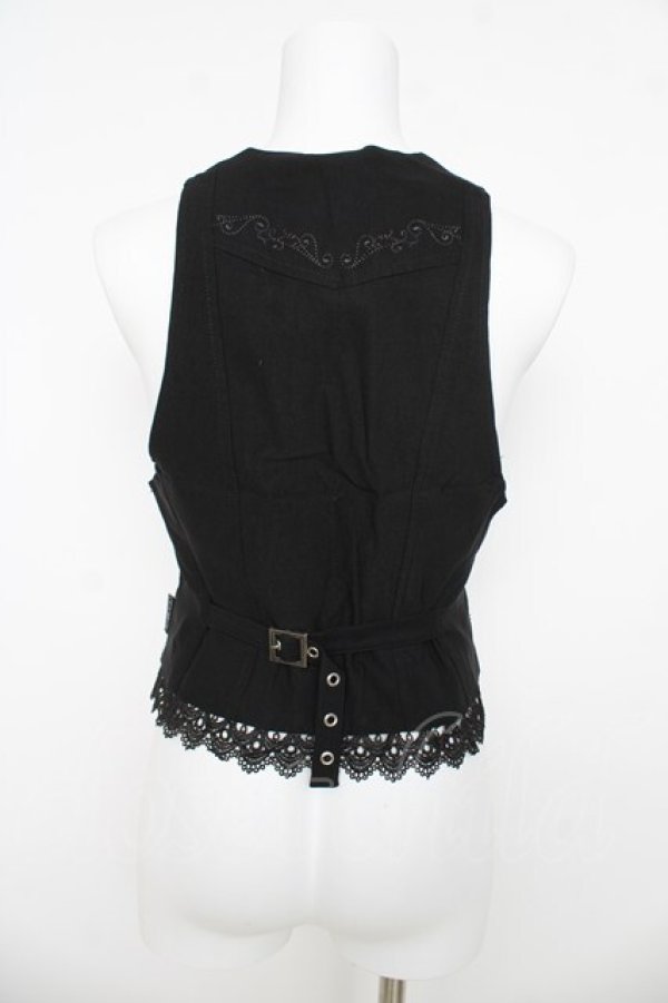 画像2: Ozz oneste / 花ジャガードベスト  黒 Y-26-03-06-138-OO-JA-SZ-ZY (2)