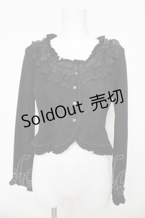 画像: Ozz Croce / フロントレースバラptカーディガン  黒 Y-26-03-06-140-OO-TO-SZ-ZY