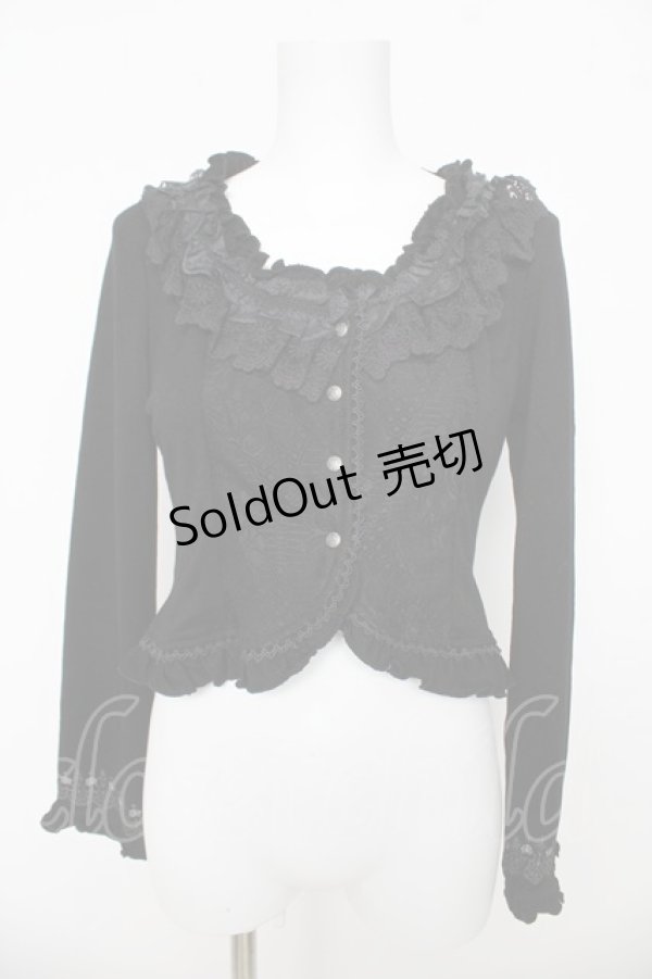 画像1: Ozz Croce / フロントレースバラptカーディガン  黒 Y-26-03-06-140-OO-TO-SZ-ZY (1)