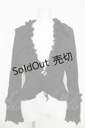 画像: OZZ ANGELO / しわ加工フリルボレロ  黒 Y-26-03-06-141-OO-TO-SZ-ZY