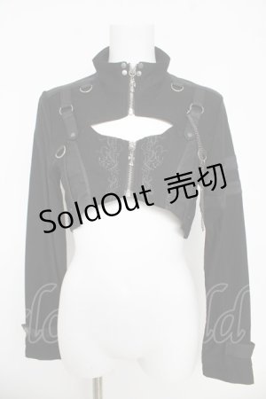 画像: Ozz Croce / クロスZIPハイネックショートジャケット  黒 Y-26-03-06-142-OO-JA-SZ-ZY