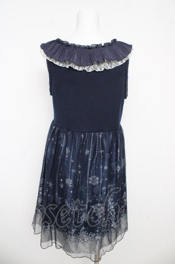 画像2: axes femme / チュール重ね結晶柄チュニ M 紺 Y-26-03-06-144-AX-OP-SZ-ZY (2)