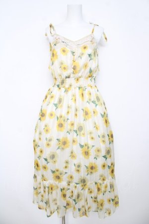 画像: axes femme / ひまわり柄キャミワンピース  イエロー Y-26-03-06-146-AX-OP-SZ-ZY