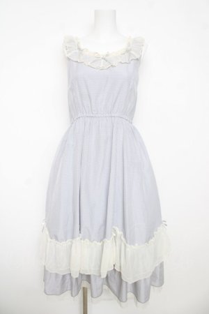 画像: axes femme / ローズリボンチェックワンピース  サックス Y-26-03-06-149-AX-OP-SZ-ZY