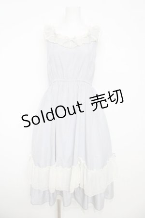 画像: axes femme / ローズリボンチェックワンピース  サックス Y-26-03-06-149-AX-OP-SZ-ZY