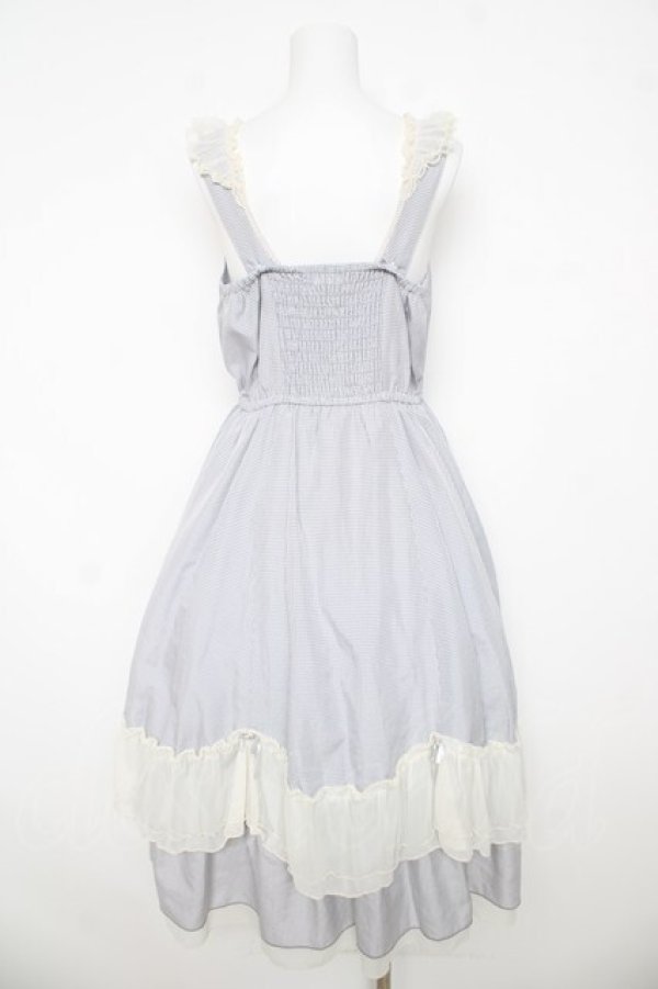 画像2: axes femme / ローズリボンチェックワンピース  サックス Y-26-03-06-149-AX-OP-SZ-ZY (2)