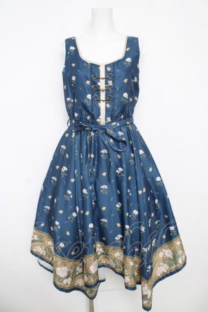 画像: axes femme / Mulhouse Collection フラワーパネル柄イレヘムワンピース  紺 Y-26-03-06-150-AX-OP-SZ-ZY