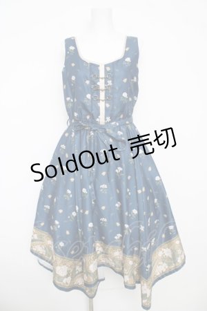 画像: axes femme / Mulhouse Collection フラワーパネル柄イレヘムワンピース  紺 Y-26-03-06-150-AX-OP-SZ-ZY