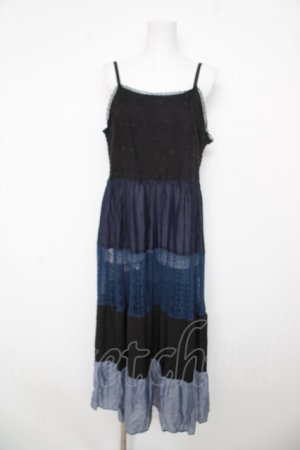 画像: axes femme NOSTALGIE / 配色ティアードキャミワンピース  紺 Y-26-03-06-151-AX-OP-SZ-ZY