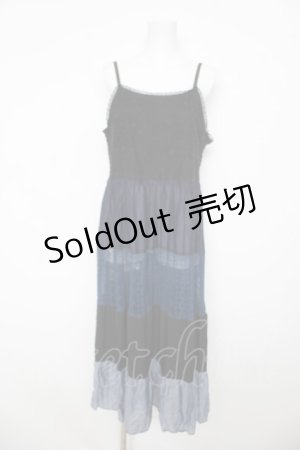 画像: axes femme NOSTALGIE / 配色ティアードキャミワンピース  紺 Y-26-03-06-151-AX-OP-SZ-ZS