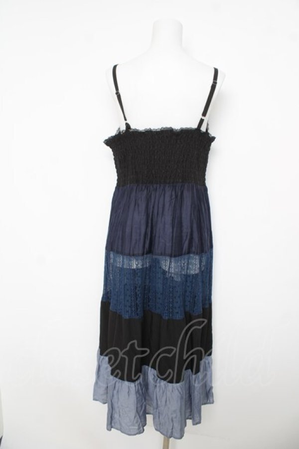 画像2: axes femme NOSTALGIE / 配色ティアードキャミワンピース  紺 Y-26-03-06-151-AX-OP-SZ-ZY (2)