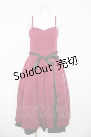 画像: axes femme / チャイナ風刺繍キャミワンピース F ワイン Y-26-03-06-153-AX-OP-SZ-ZS