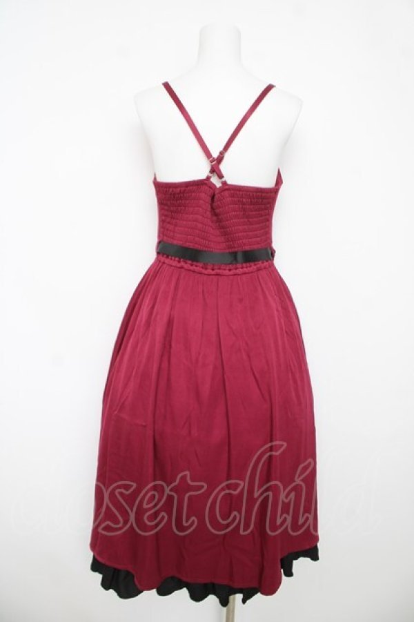 画像2: axes femme / チャイナ風刺繍キャミワンピース F ワイン Y-26-03-06-153-AX-OP-SZ-ZY (2)