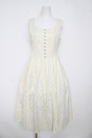 画像: axes femme / コルセット風ジャカードジャンパースカート F 生成り Y-26-03-06-154-AX-OP-SZ-ZY