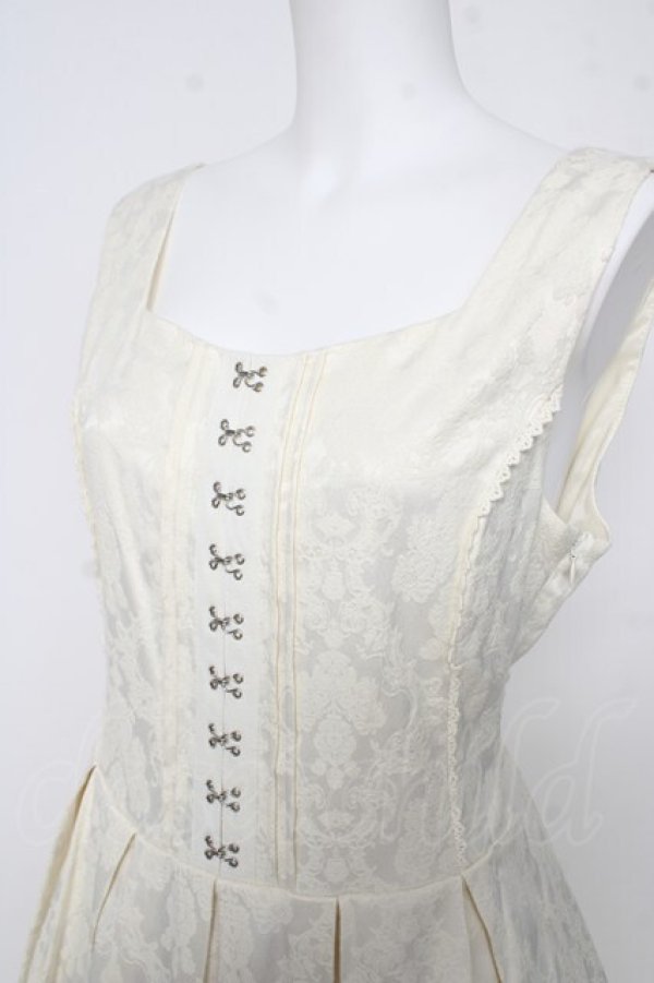 画像3: axes femme / コルセット風ジャカードジャンパースカート F 生成り Y-26-03-06-154-AX-OP-SZ-ZY (3)