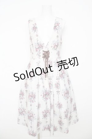 画像: axes femme / ローズリボン柄ジャンスカ F 生成り Y-26-03-06-155-AX-OP-SZ-ZY