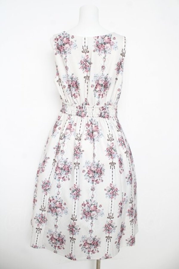 画像2: axes femme / ローズリボン柄ジャンスカ F 生成り Y-26-03-06-155-AX-OP-SZ-ZY (2)