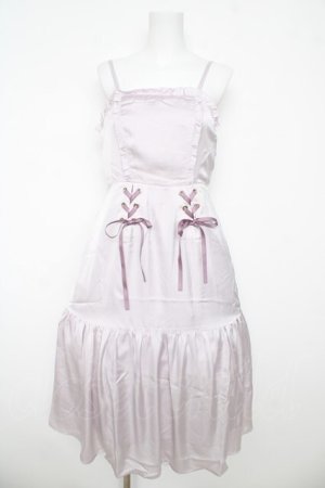 画像: axes femme POETIQUE / レースアップロングキャミワンピース  ラベンダー Y-26-03-06-158-AX-OP-SZ-ZY