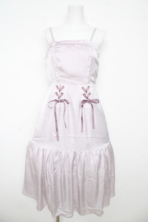 画像1: axes femme POETIQUE / レースアップロングキャミワンピース  ラベンダー Y-26-03-06-158-AX-OP-SZ-ZY (1)