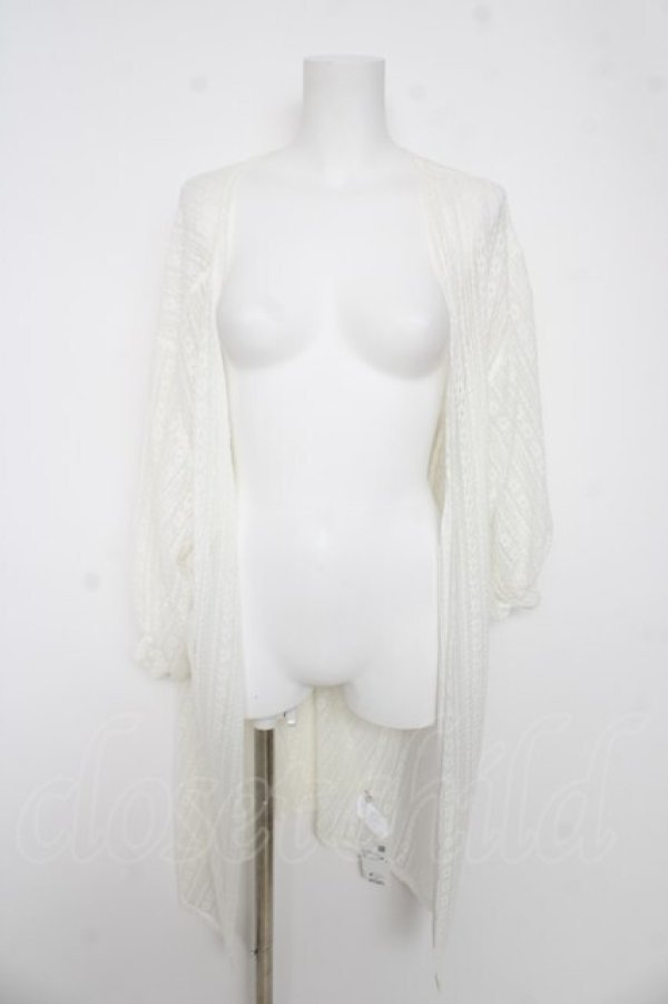 画像1: axes femme / ストライプレースガウン  シロ Y-26-03-06-160-AX-TO-SZ-ZY (1)