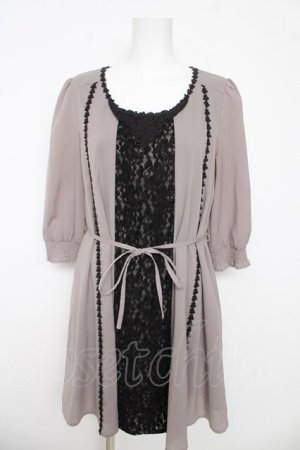 画像: axes femme / フロントレースチュニ  グレー Y-26-03-06-161-AX-OP-SZ-ZY