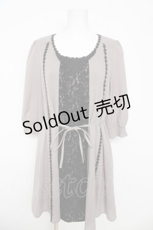 画像: axes femme / フロントレースチュニ  グレー Y-26-03-06-161-AX-OP-SZ-ZY