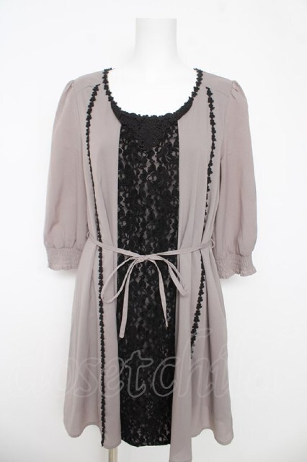 画像1: axes femme / フロントレースチュニ  グレー Y-26-03-06-161-AX-OP-SZ-ZY (1)