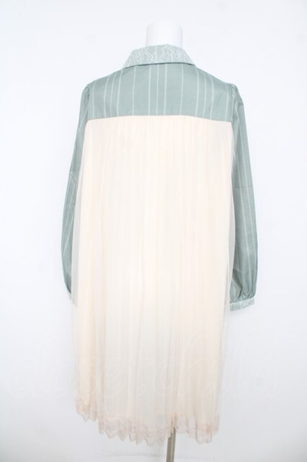 画像2: axes femme / バックシャンストライプチュニ M グリーン Y-26-03-06-163-AX-OP-SZ-ZY (2)