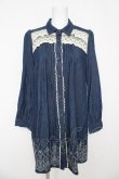 画像1: axes femme / 刺繍入りバクシフォンデニムチュニ M インディゴ Y-26-03-06-165-AX-OP-SZ-ZY (1)