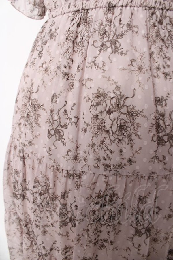 画像3: axes femme / ブーケ線画柄ドットドビーワンピース  ピンク Y-26-03-06-166-AX-OP-SZ-ZY (3)