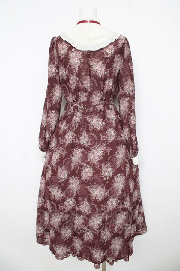 画像2: axes femme / クラシカルワンピース  ワイン Y-26-03-06-171-AX-OP-SZ-ZY (2)