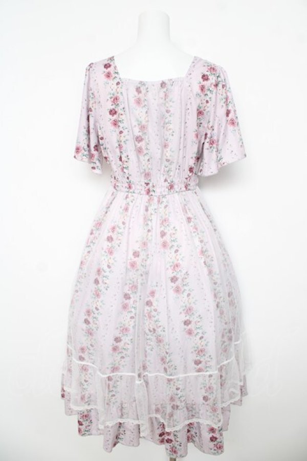 画像2: axes femme / 薔薇柄ラッフルチュールワンピース  ピンク Y-26-03-06-174-AX-OP-SZ-ZY (2)