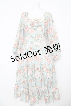 画像: axes femme / ブルームフラワー柄ワンピース  ミント Y-26-03-06-176-AX-OP-SZ-ZY