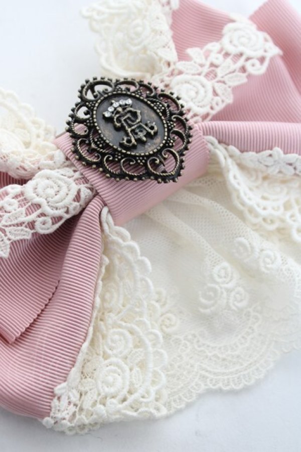 画像3: ALICE and the PIRATES / ロージアエンプレスリボンバレッタ  ピンク/ホワイト Y-26-03-06-021-PA-AC-SZ-ZY (3)