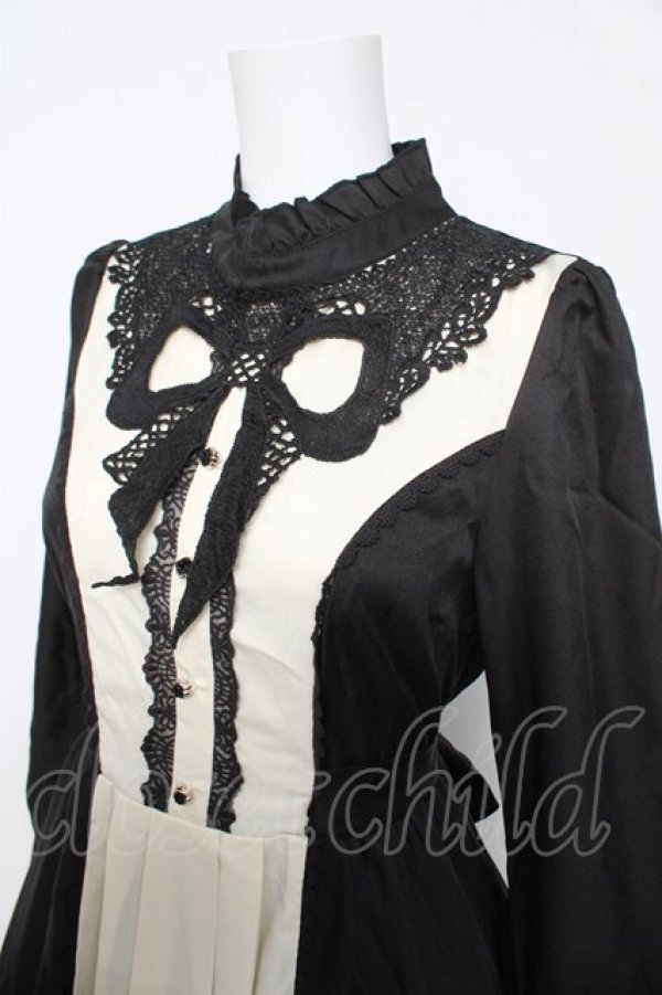 画像3: axes femme kawaii / リボンレースブロッキングワンピース  黒 Y-26-03-06-182-AX-OP-SZ-ZY (3)