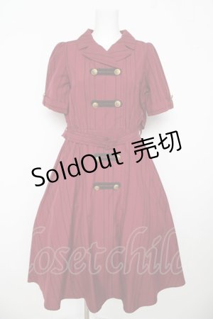 画像: axes femme / ナポレオンモチーフワンピース  ワイン Y-26-03-06-183-AX-OP-SZ-ZY