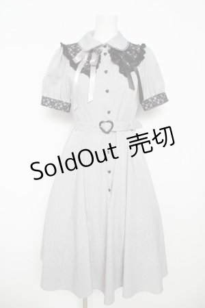 画像: Secret Honey / ストライプシャツワンピース  グレー Y-26-03-06-189-CA-OP-SZ-ZY