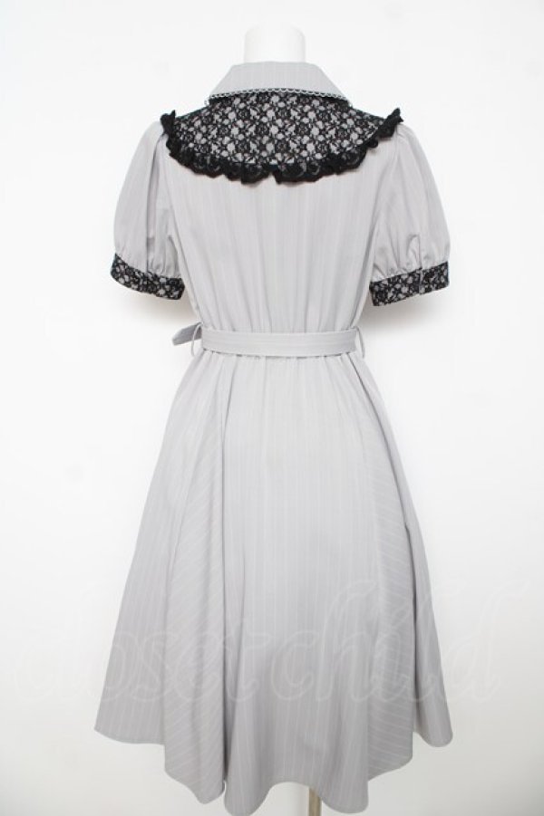 画像2: Secret Honey / ストライプシャツワンピース  グレー Y-26-03-06-189-CA-OP-SZ-ZY (2)