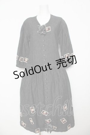 画像: PINK HOUSE / かおくまワッペンデニムワンピース F 黒 Y-26-03-06-191-LO-OP-SZ-ZY