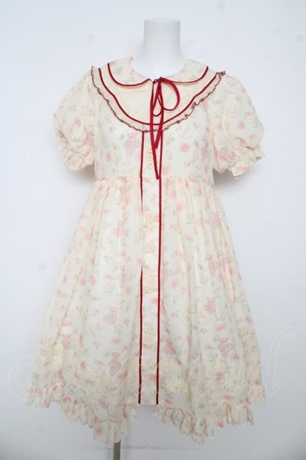 画像1: d.alice / フラワーベアワンピース  オフ Y-26-03-06-192-LO-OP-SZ-ZY (1)