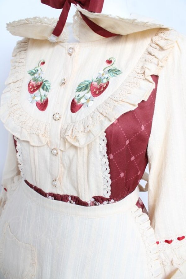 画像3: 熊逗  / いちごワンピースセット S 赤 Y-26-03-06-193-LO-OP-SZ-ZY (3)