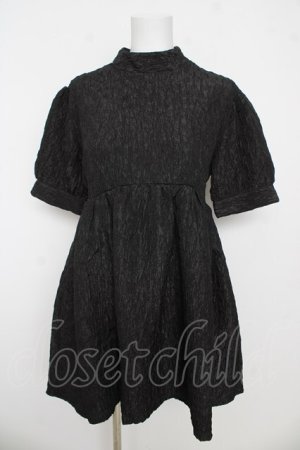 画像: Fickle Bebe / リボンジャガードワンピース  黒 Y-26-03-06-195-0-OP-SZ-ZY