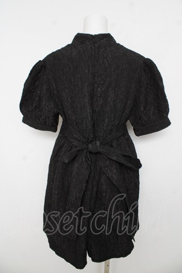 画像2: Fickle Bebe / リボンジャガードワンピース  黒 Y-26-03-06-195-0-OP-SZ-ZY (2)