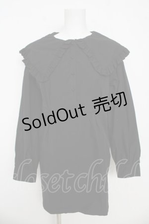 画像: Fickle Bebe / ビッグフリルカラーワンピース  黒 Y-26-03-06-196-0-OP-SZ-ZY