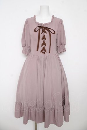 画像: m petit by misako / AMレースアップワンピース  ピンク Y-26-03-06-197-LO-OP-SZ-ZY