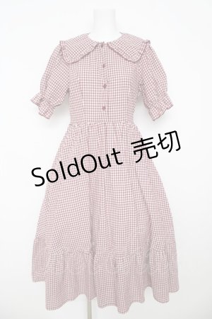 画像: m petit by misako / AM*ギンガムCHKワンピース  赤 Y-26-03-06-198-LO-OP-SZ-ZY